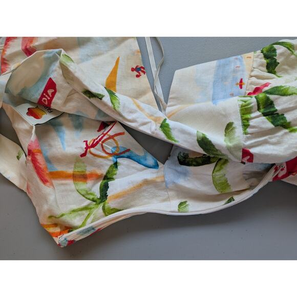 NWT Farm Rio Copacabana Linen Blend Cutout Midi Dress size S #1F460 - Picture 13 of 13